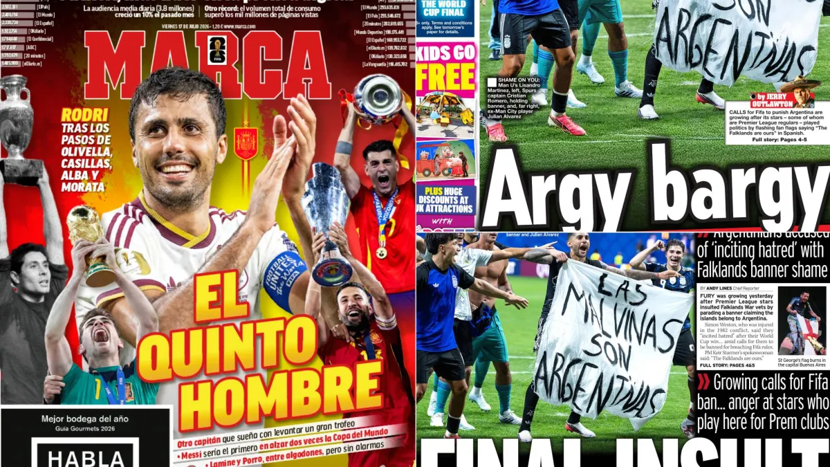 Reacciones en la prensa inglesa a la pancarta de los jugadores argentinos